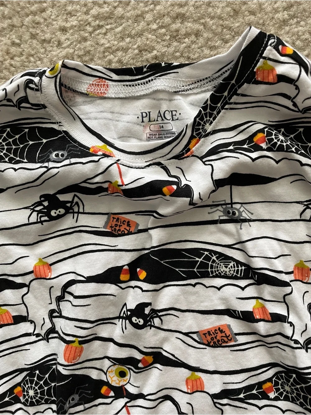 The Children’s Place Halloween Pajamas Glow-in-the-dark Size 14 EUC